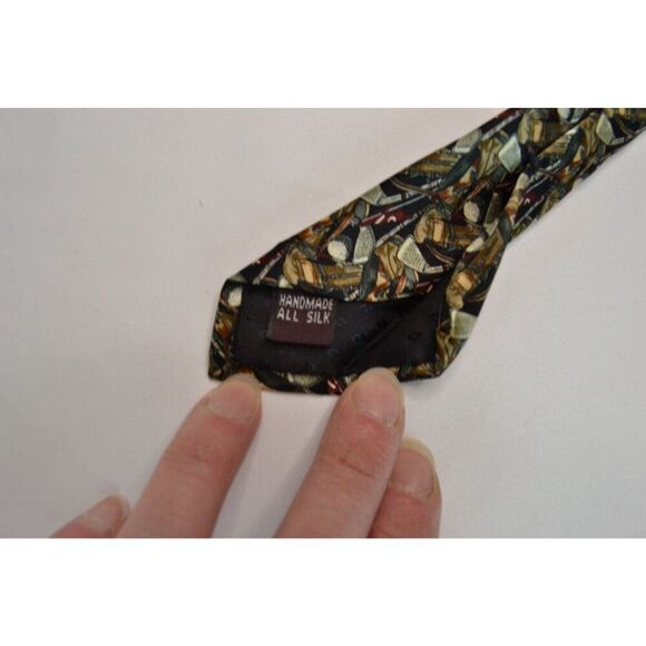 Crooks & Creed London Men's Green Silk Golf Tie - Picture 5 of 7